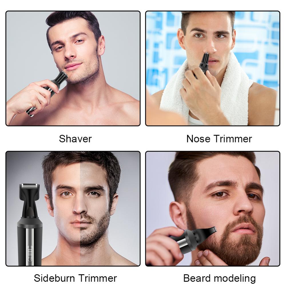Surker 4 in 1 næse trimmer til mænd genopladelig næse hårklipper multifunktionel barbermaskine til næse cortapelos nariz