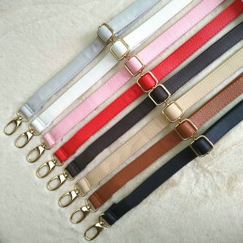 PU Læder Skulderrem Taske Tilbehør DIY Crossbody Justerbar Taske Bælte Rem Håndtaske Rem Kvinder Gul Spænde
