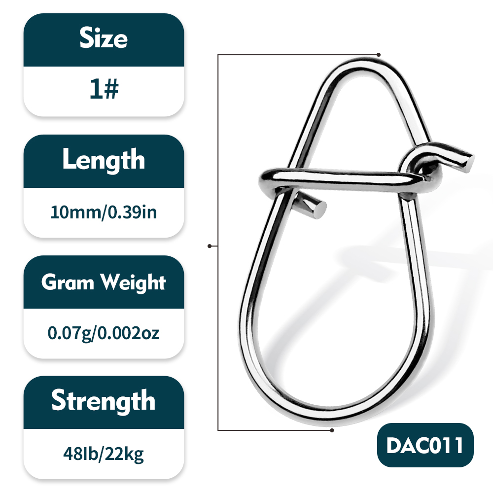 PROBEROS-Pin de acero inoxidable en forma de calabaza, alfiler de mejora de señuelo, Conector de anzuelo de cebo, accesorios de pesca, , 30 unidades por lote: Blanco