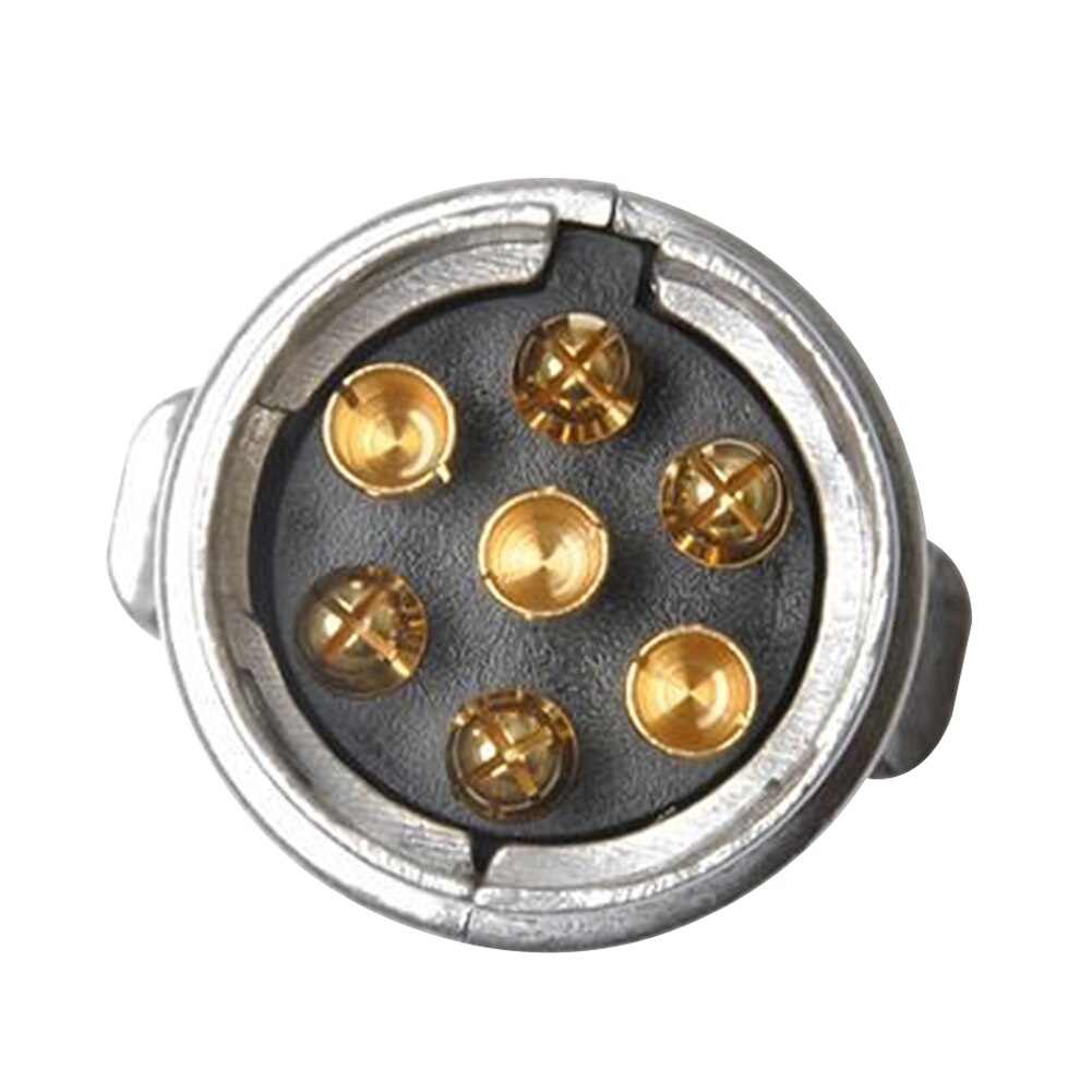 12V 7 Pin Round Caravan Trailer Truck Aluminum Alloy Plug Adapter Connector