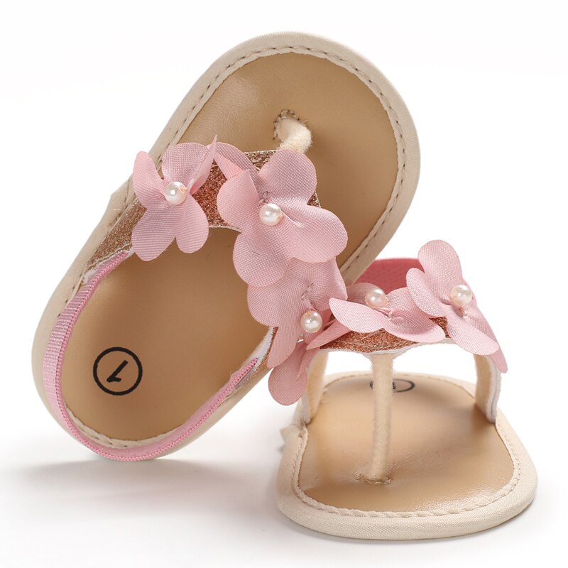 Baby Girl Sandals Girl Flower Pears Soft Sole Baby Shoes Newborn Prewalker Summer Girls Princess Sandals