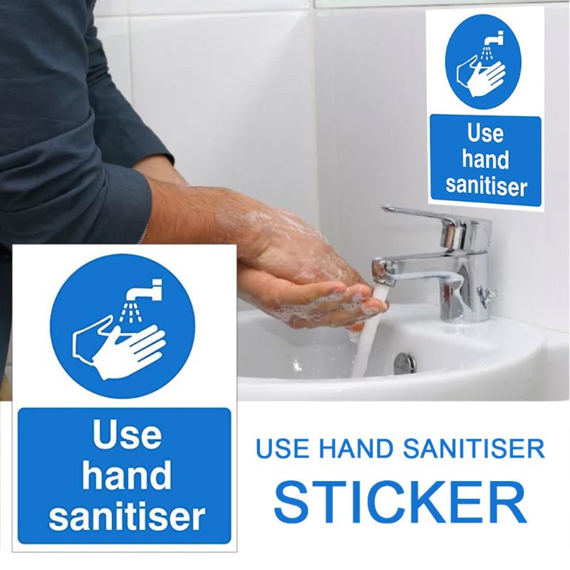 Use Hand Sanitiser Sign 150mm x 200mm Anti-virus Notice Sign,Wash Hands and Use Hand Sanitizer to Prevent The Spread of Germs