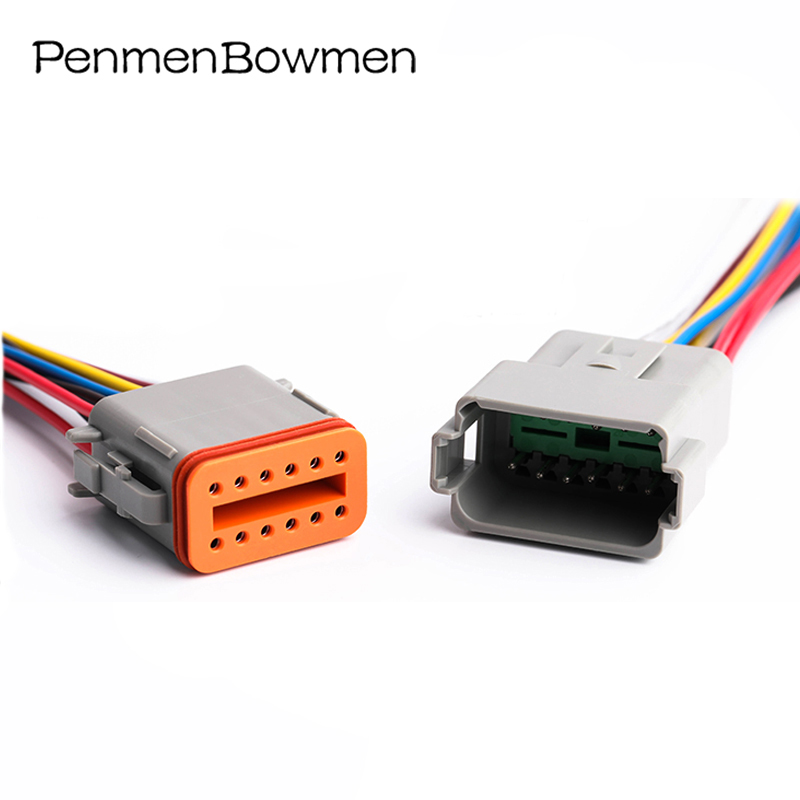 1 conector Deutsch DT 2 3 4 6 8 12 pines arnés de cables de enchufe eléctrico de coche impermeable macho hembra con Cable DT06-2S DT04-2P: Castaño / Bajo 5 Unids