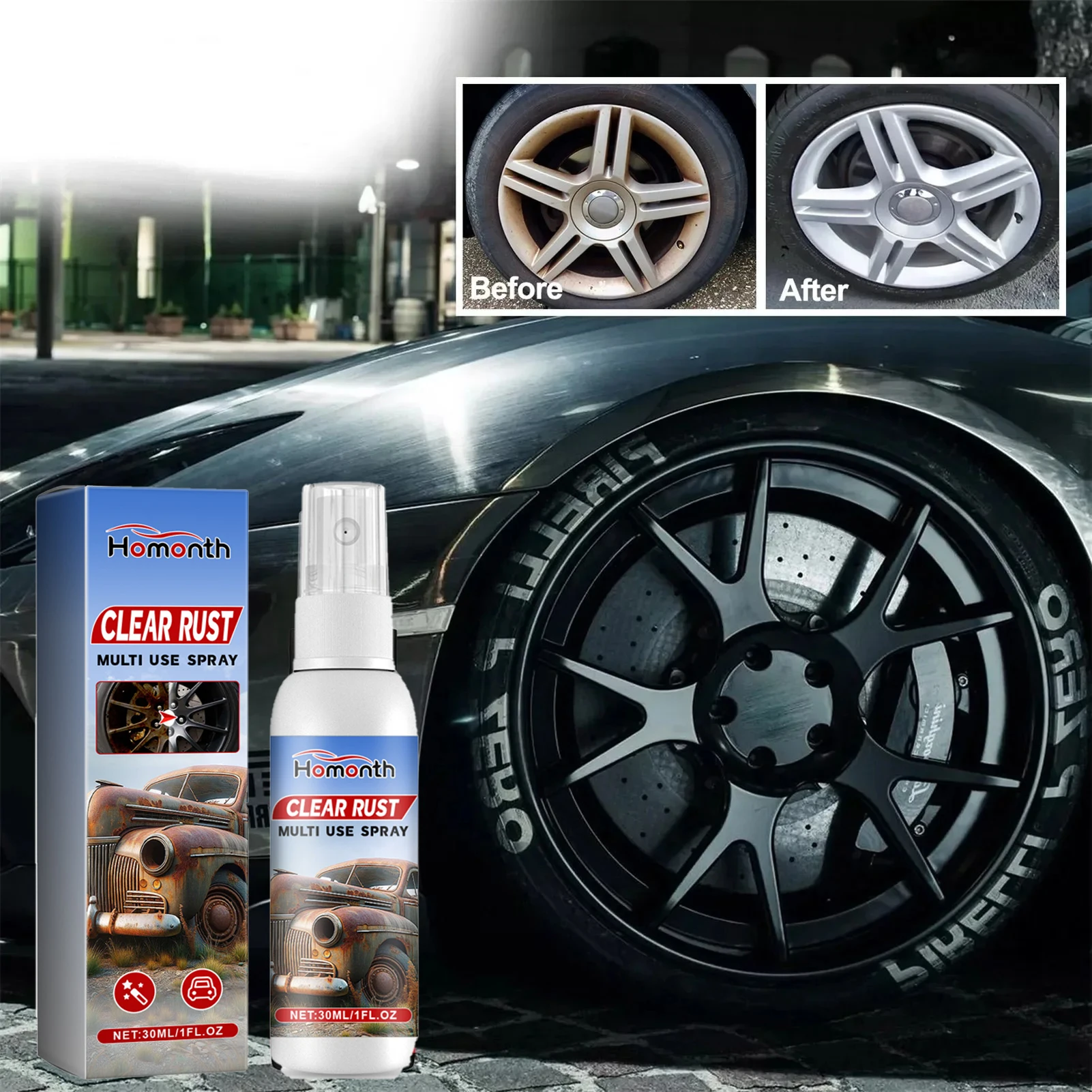 Spray de desoxidación para el cuidado del automóvil, limpieza de mantenimiento de automóviles, pintura cromada de Metal, lubricante antioxidante