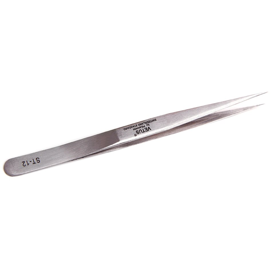 Vetus Ultra Precisie Pincet Voor Wimper Verlenging, Gebogen En Rechte Pincet Voor Wenkbrauw Roestvrij Pincet