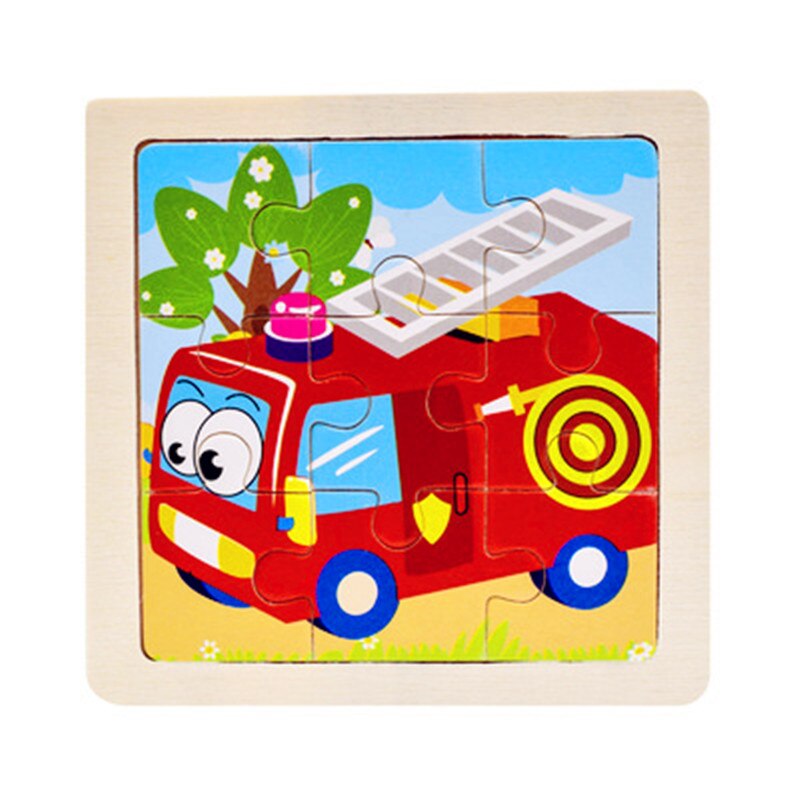 Mini Größe 11*11 CM Kinder Spielzeug Holz Puzzle 3D Baby Cartoon Tier/Verkehrs Holz Puzzles Jigsaw Bildungs spielzeug für Kinder: 04