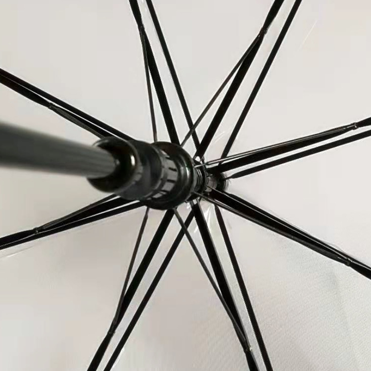 Transparante Lange Steel Paraplu Plastic Poe Transparant Blad Kooi Parasol Paraplu Parasol Vrouwelijke Semi-Automatische Zonnescherm