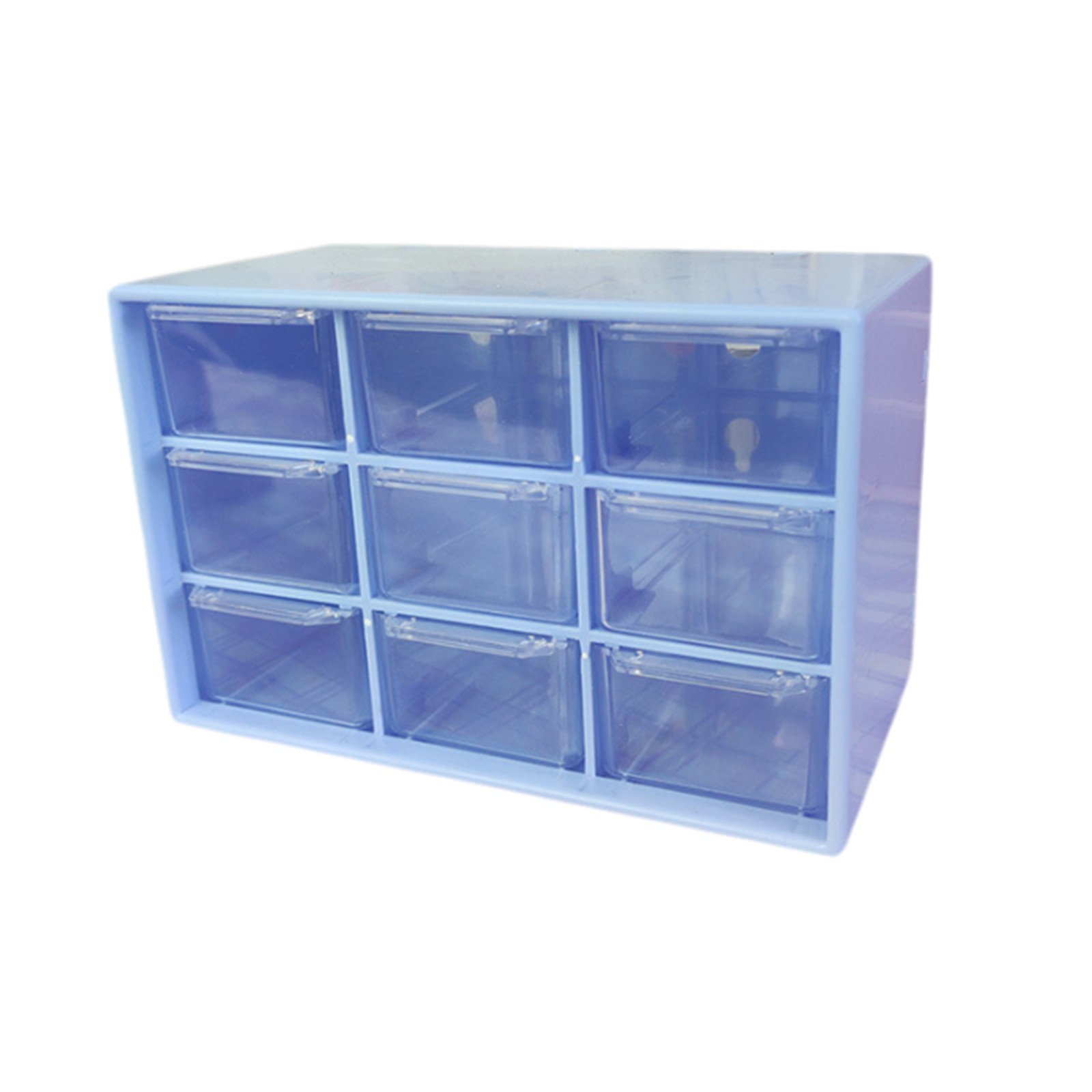 Desktop 9-raster opbergdozen organisator transparant kleine lade gepartitioneerd studentenbureau aan de muur gemonteerde diversen opbergdoos schattig: blauwe kleur