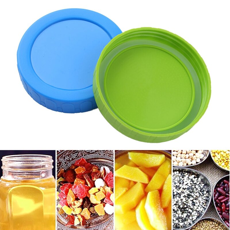 8Pcs Various Color Wide Mouth Mason Jar Seal Lids Storage Caps Fermenting Covers Leakproof Replacement Lids with Silicone Seal f