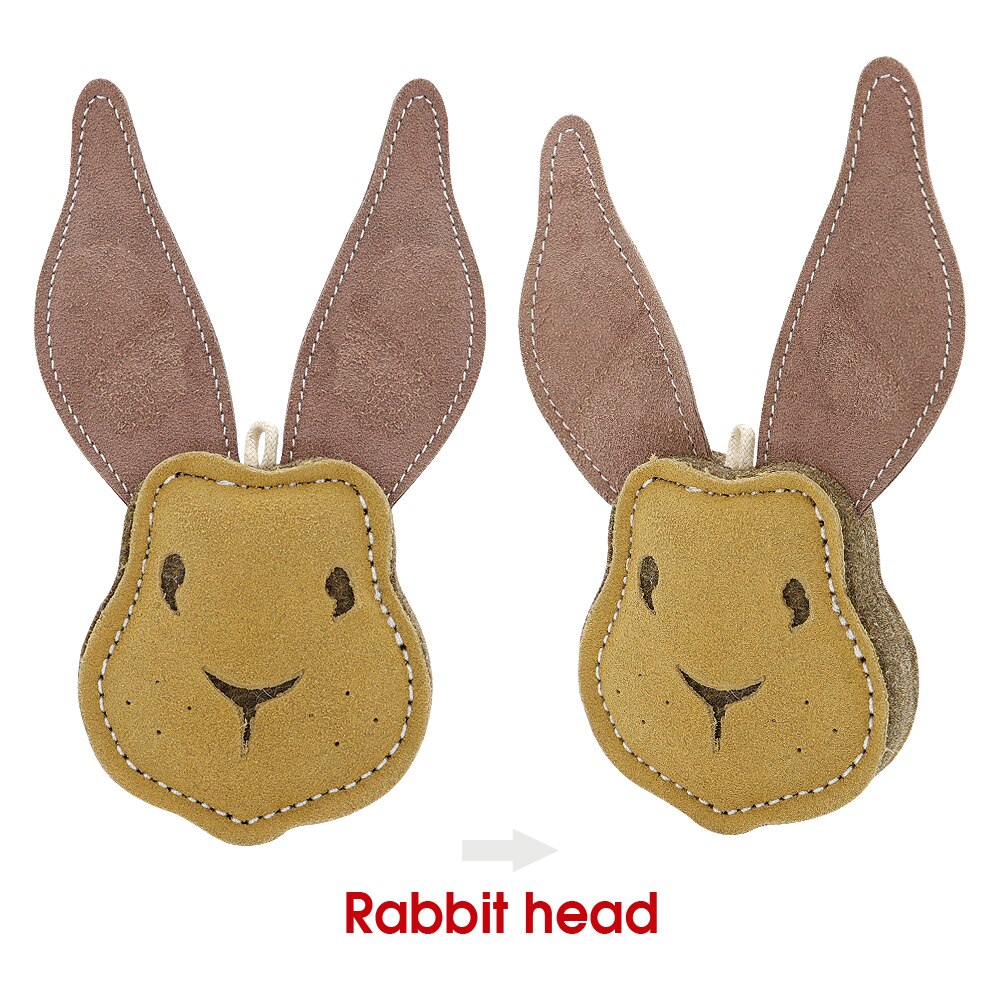 Durable Dog Bite Tug Toy Cute Dogs Chew Toys Beef Suede Pet Training Products Small Large Dogs Biting Playing Teeth Cleaning: Rabbit Head