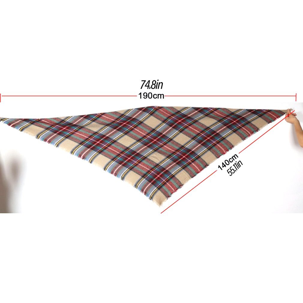 Latest Winter Triangle Scarf For Women Brand Shawl Cashmere Plaid Scarves Blanket Warm And Soft