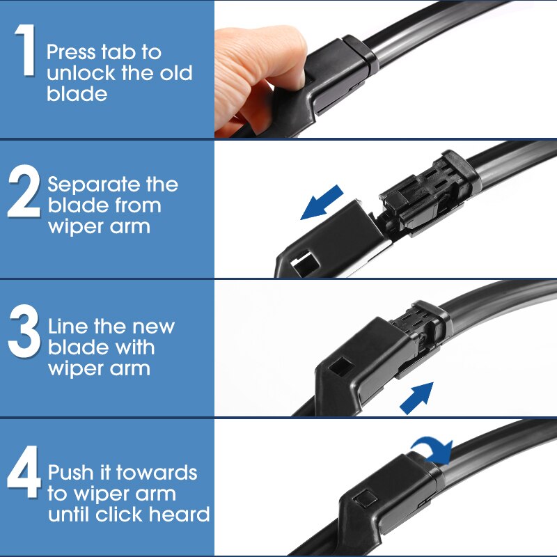 BSTWEP Wiper Blades for Hyundai ix20 Fit Push Button Arms