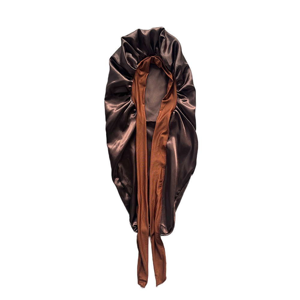 Lange Motorkap + Elastische Satijnen Haarband Set Lange Zijdeachtige Motorkap Om Te Slapen Met Brede Elastische Band Headwrap: green