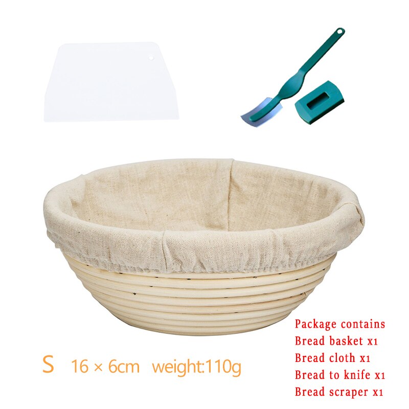 Håndlavet rattan brød banneton kurv sæt med liner brød proofing kurve rund/ovale surdej hæve kurv bageri cafe: Runde-s