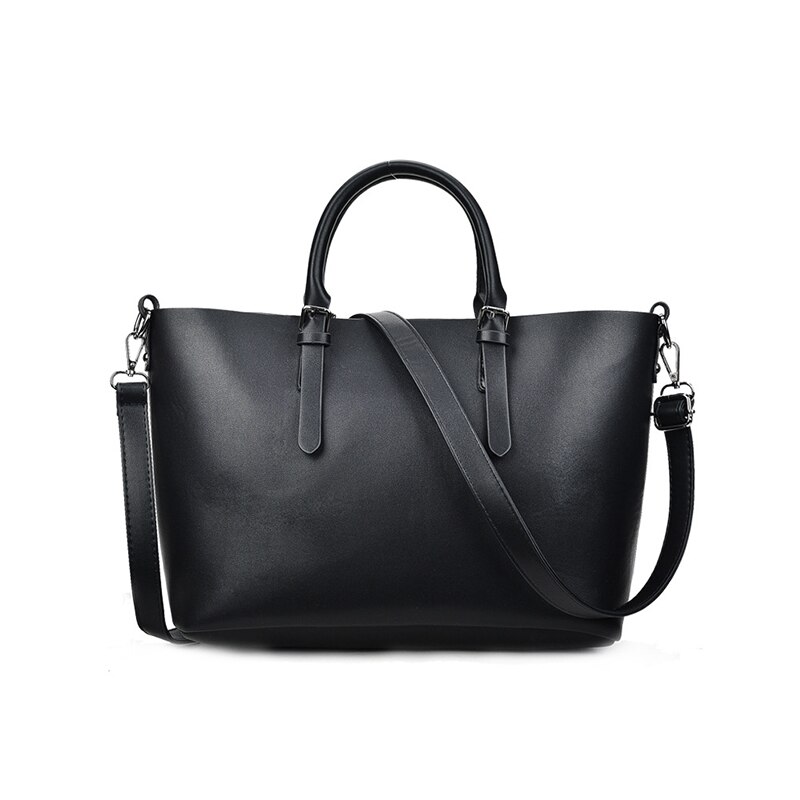 luxury handbags women bag for Large Capacity Pu Leather Shoulder bags for women Handbag Casual Tote Bag Bolso: Black