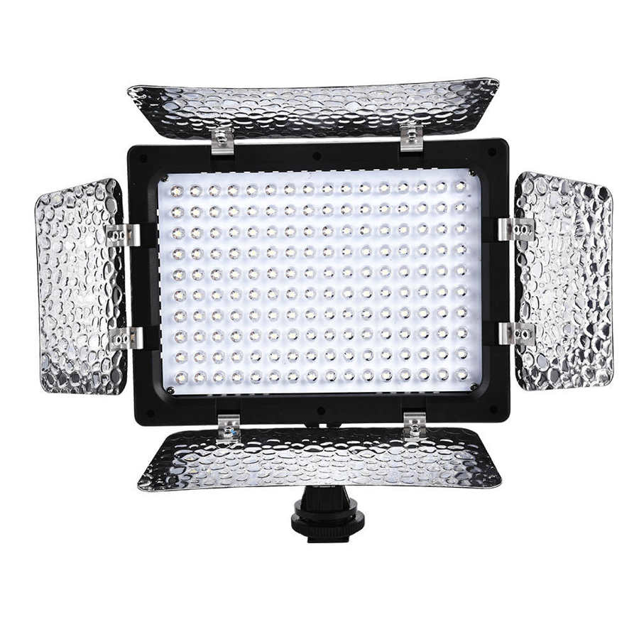W160 LED Video Light 6000K Photography Studio Fill Lamp Panel with Diffuser Shoe 1/4 Screw Hole for DSLR Camera DV Camcorder