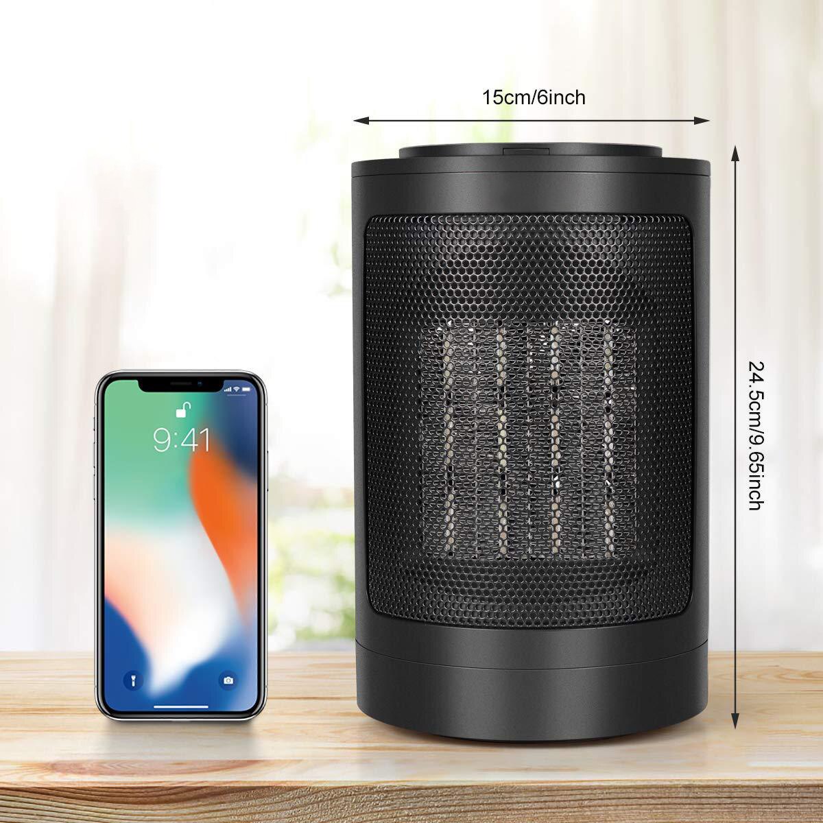 1Pcs Mini Space Heater Personal Heating Fan Overheat Protection Fireplaces Adjustable Thermostat Office Desktop Family Device