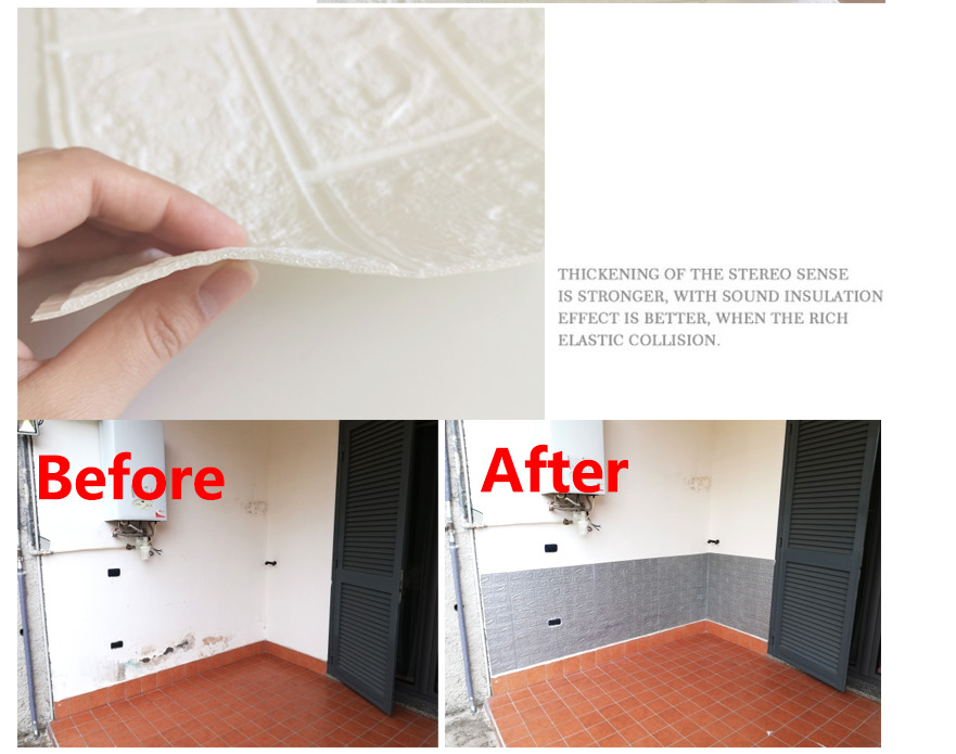 3D Wall Stickers Self-adhesive Wallpaper Brick Panels Waterproof Living Room Kitchen TV Backdrop Decor Bedroom Home Decoration