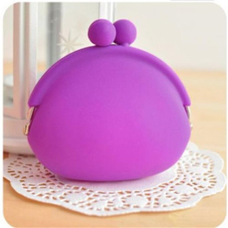 Porte-monnaie rond en Silicone 1 pièce style, coloré, portefeuille, carte pour filles, en caoutchouc, clé de téléphone, pochette de sac grenouille d'été