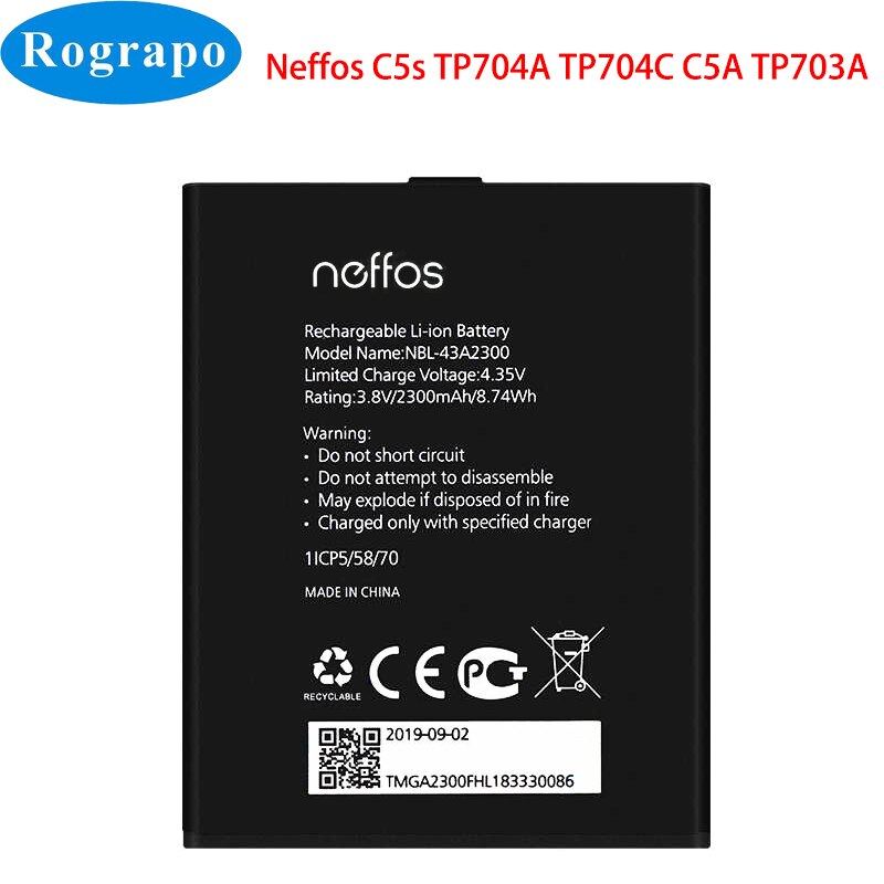 NBL-35B3000 NBL-40A2920 NBL-38A2500 NBL-38A2250 Phone Battery For TP-LINK Neffos X9 C7 Y7 C9 C9A C7S X20 Pro X1 Lite Max C5S: Neffos C5S TP704A