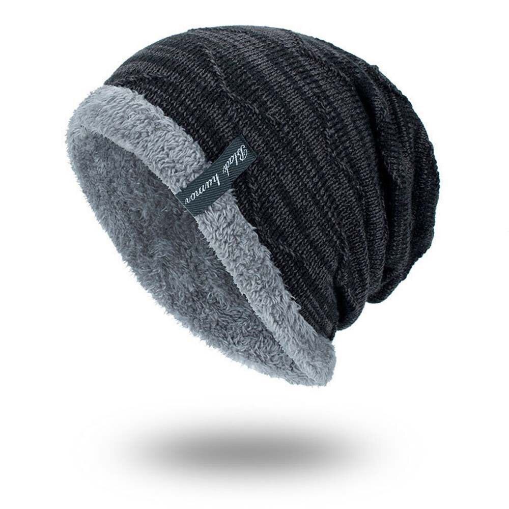Herre luer strikket lue vinterlue for herre strikket lue gutter tykkere hekkehette balaclava ski varm strikket lue unisex luer
