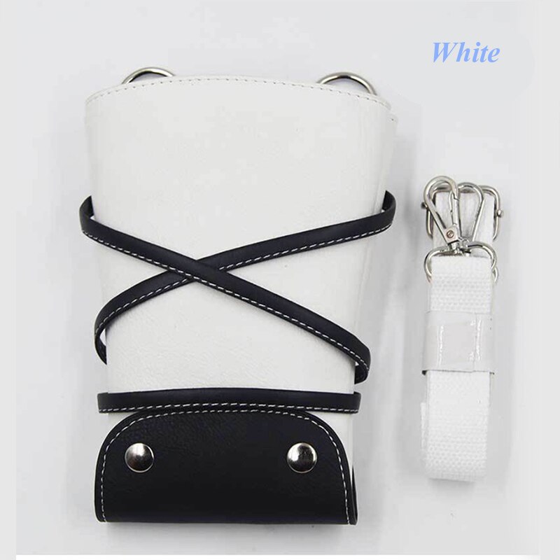 Pu Leer Haar Schaar Holster Pouch Holder Stylist Clippers Clip Kam Kappers Kit Huisdier Schaar Zak Schouder Riem Taille Ba: Scissors bag White