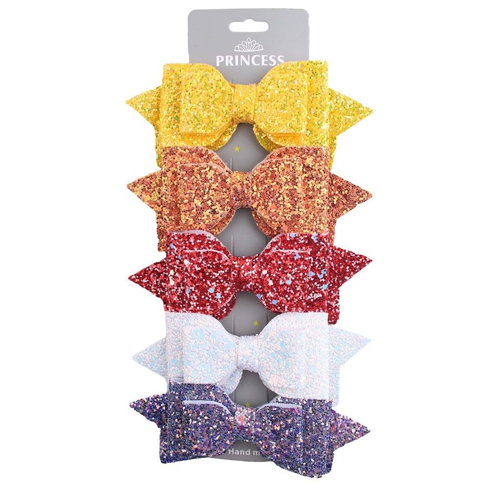 5pcs/lot Bows Snaps Hair Clip Girls Baby Kids Hair Accessories Alligator Clips