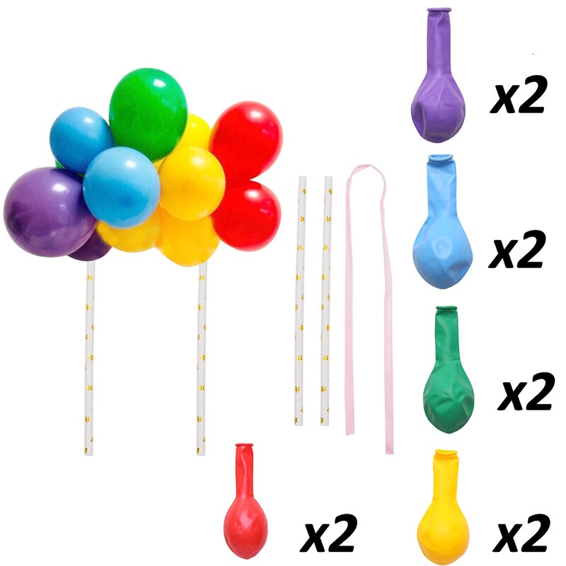 5Inch DIY Cake Balloons Cake Topper Cloud Shape Confetti Balloon Cake Topper balons for Birthday Baby Shower Wedding Decor: color 3