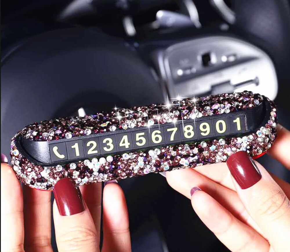 Car phone number plate universal personality decoration DIY for Toyota Yaris Hiace Prius V Hilux Land Tacoma Tercel Tiara Van: Purple 