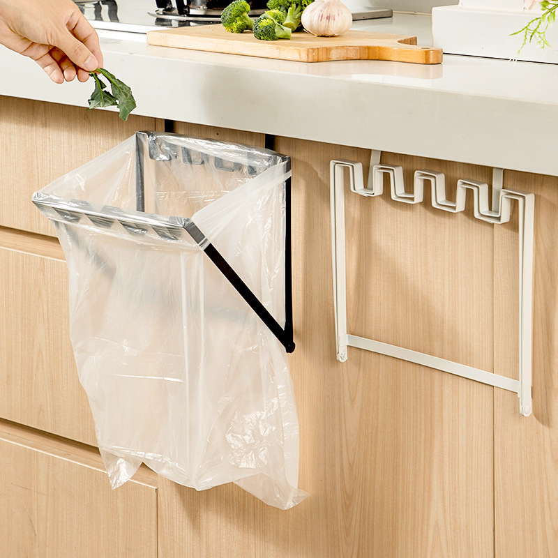 Kitchen Cabinet Hanging Foldable Trash Bag Rack - Outdoor Trash, Kitchen Trash Hanging Rack, Suitable for Different Sizes of Pla