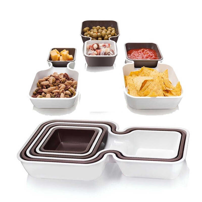 Dried Fruit Compartment Box Nut Box Melon Seed Plate Dried Fruit Plate Living Room Home Kitchen Snack Fruit Plate