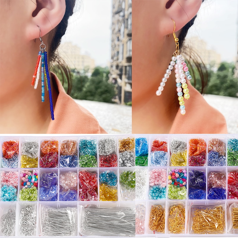 17500 stk 34 farver perler smykker gør forsyningssæt populært juveler at lave diy øreringe gør kit smykker finde tilbehør