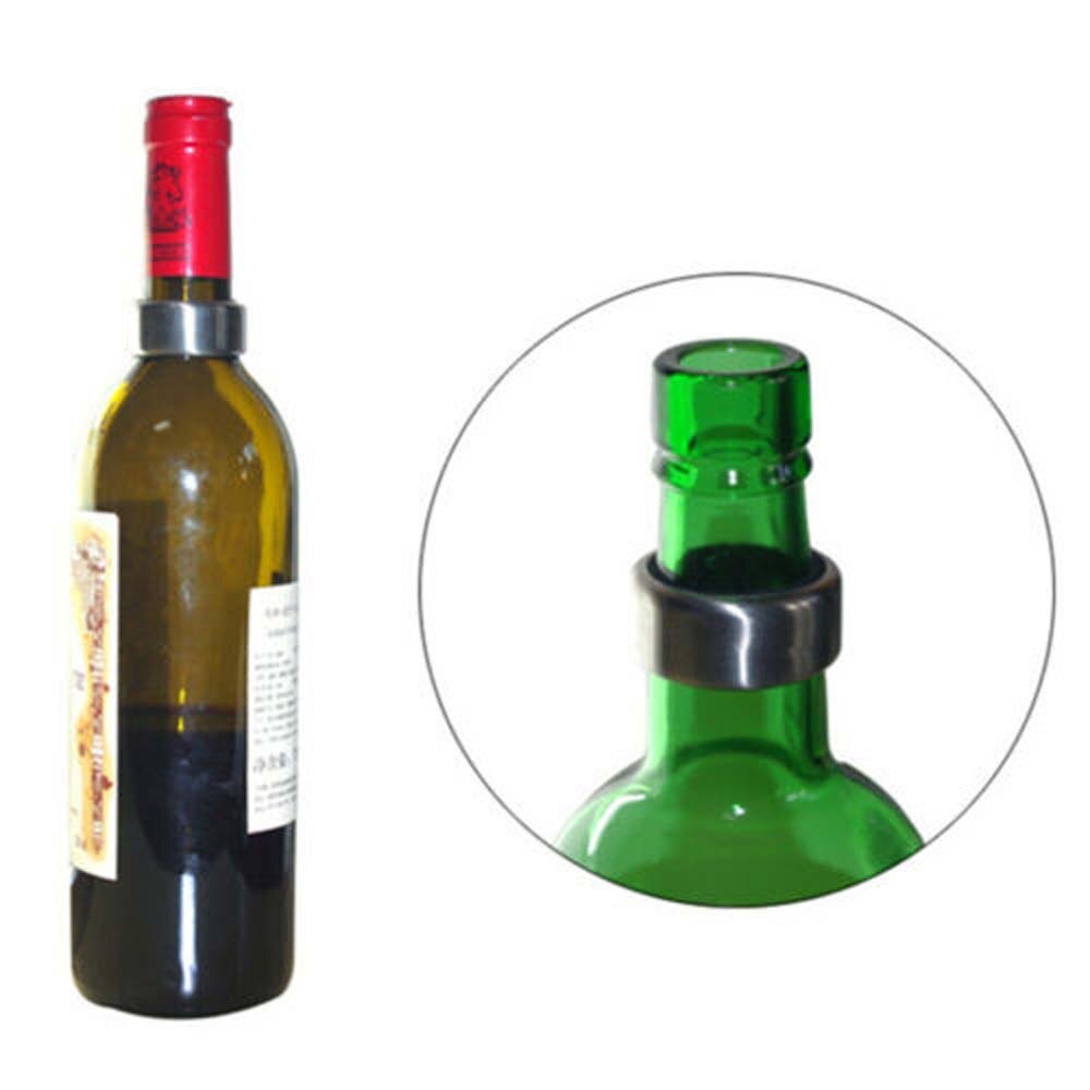 2pcs Round Stainless Steel Wine Beer Bottle Collar Drip Stop Ring