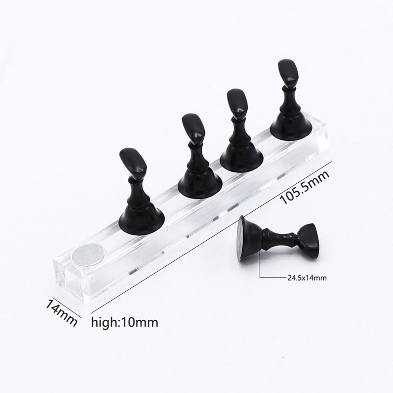 Multi-Color Magnetische Nail Tip Display Magneet Nail Art Praktijk Stand Houder Uv Gel Polish Met Plank Manicure Tools: Donker Kaki