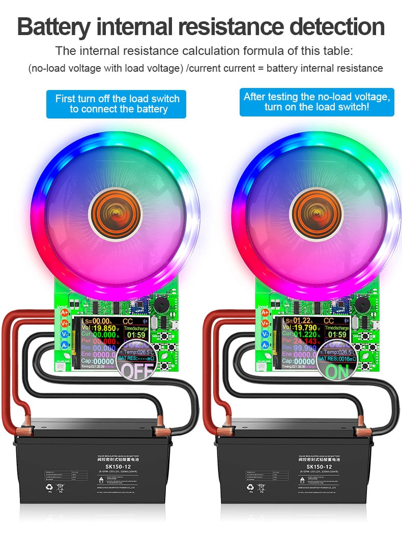 DL24P 180W 2.4 Inch DC USB Tester Electronic Load APP 18650 Battery Capacity Monitor Discharge Charge Power Meter Checker
