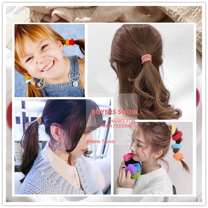 100 pcs/lot kids hair rope Hair Accessories Scrunchy Elastic Hair Bands Girls decorations Headbands Rubber Band