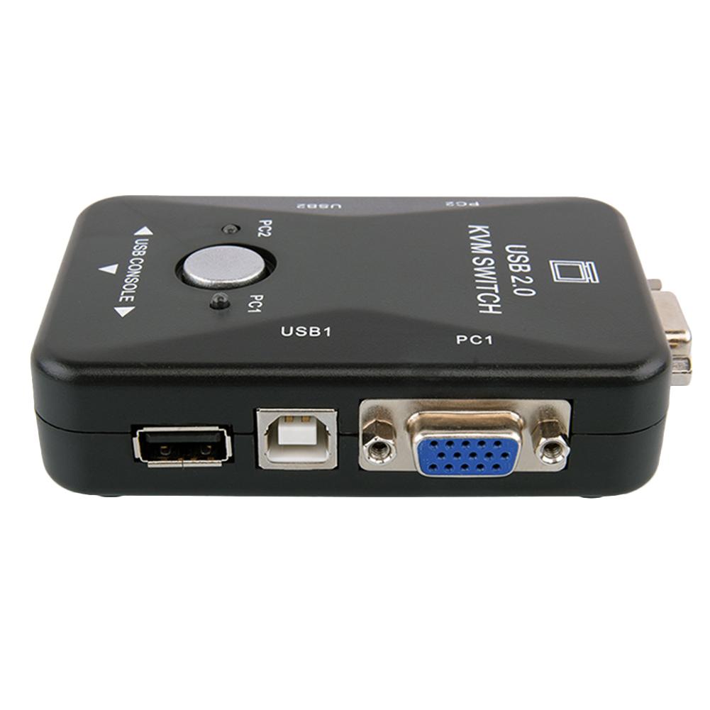 2 IN 1 USB KVM Switch Box with 2 Ports VGA Out Manual Switcher for Computer PC Laptop Monitor Keyboard Mouse Control