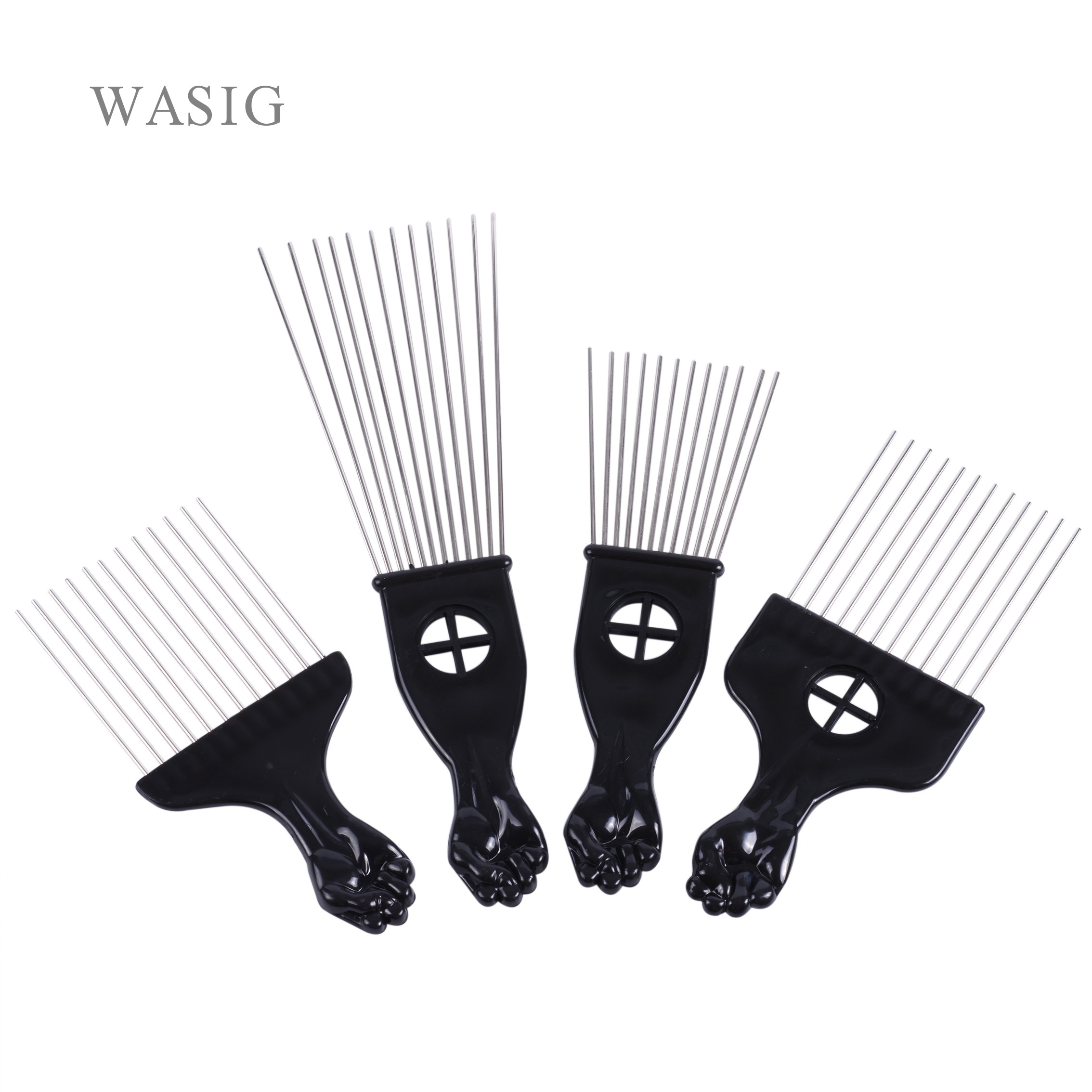 Salon brug sort metal african american pick kam hår kamme afro hår kam til frisør styling værktøj