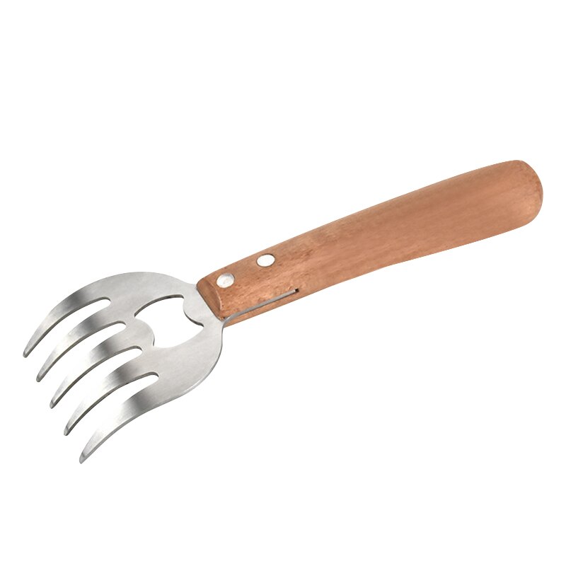 Bjørn klo kød splitter rustfrit stål kød shredder 2 i 1 kød gafler øl flaskeåbner til svinekød oksekød kylling grill bbq gadget: 1 stykke brun