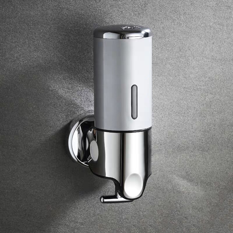 Badkamer Schuim Zeepdispenser Handdesinfecterend Houder Wall Mount Zeep Shampoo Head Vloeibare Douche Dispenser Voor Badkamer Accessoires: 1 Silver