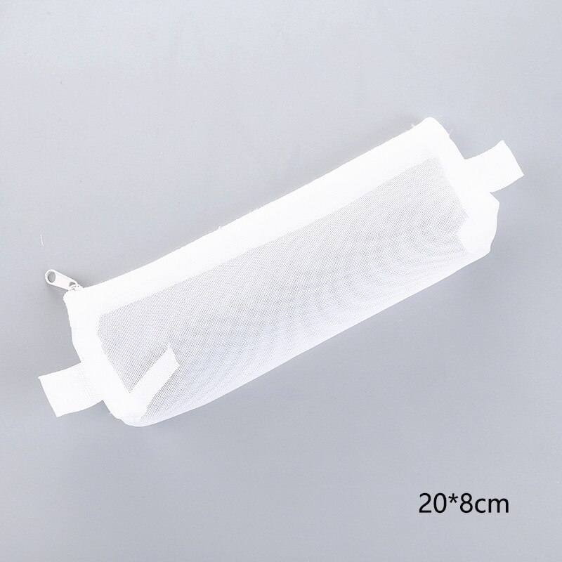 1PC Simple Transparent Mesh Pencil Case Nylon Pen Box Student Office Student Pencil Cases Office School Supplies: 4