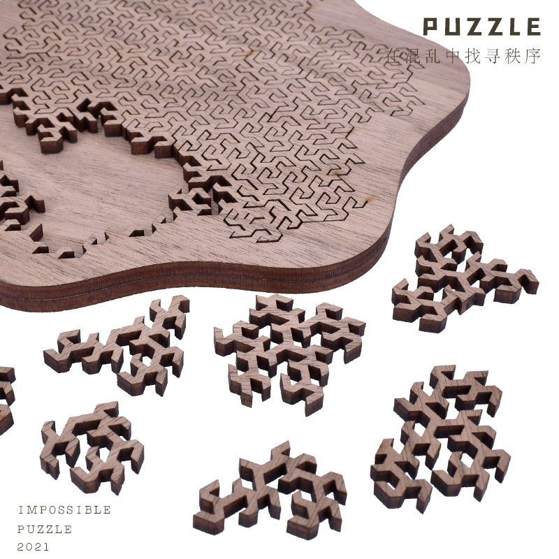 Impossible Puzzle Decompression Puzzle Wooden Jigsaw Toys Board Games Toy for Adults 18 Ten Levels of Difficulty Games