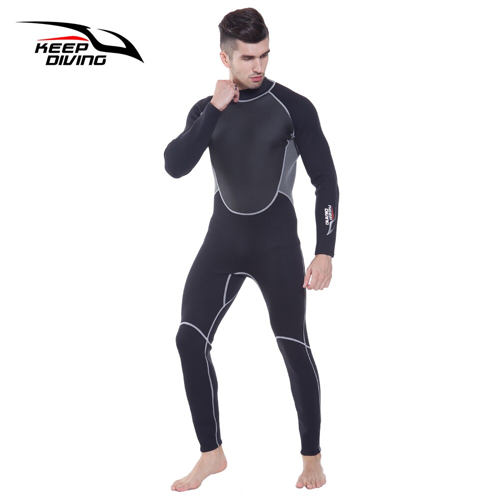 Keep Diving Neoprene 3mm Wetsuit One-piece Full Body For Men Scuba Dive Surfing Snorkeling Spearfishing Plus Size