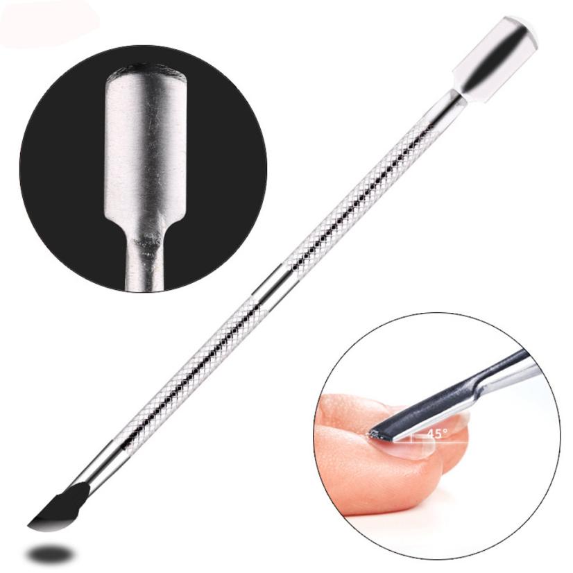 1 st Rvs Cuticle Pusher Trimmer Remover Pedicure Manicure Nail Art Gereedschap se27