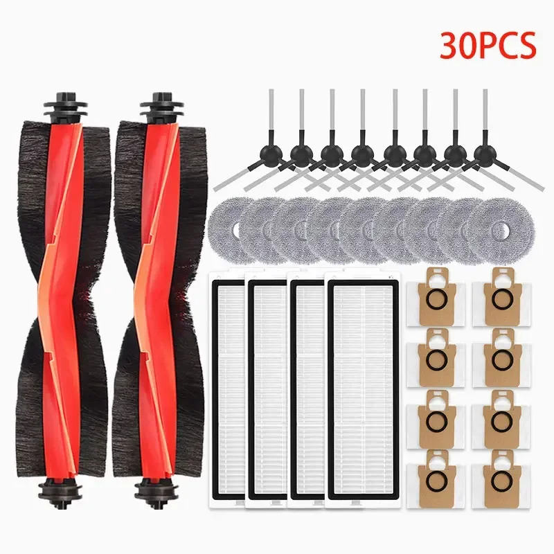 Piezas de accesorios para Robot aspirador Xiaomi X20 Max / D109GL, cepillo principal, Cepillo Lateral, filtro Hepa, paño de mopa, reemplazo de bolsa de polvo: Oro