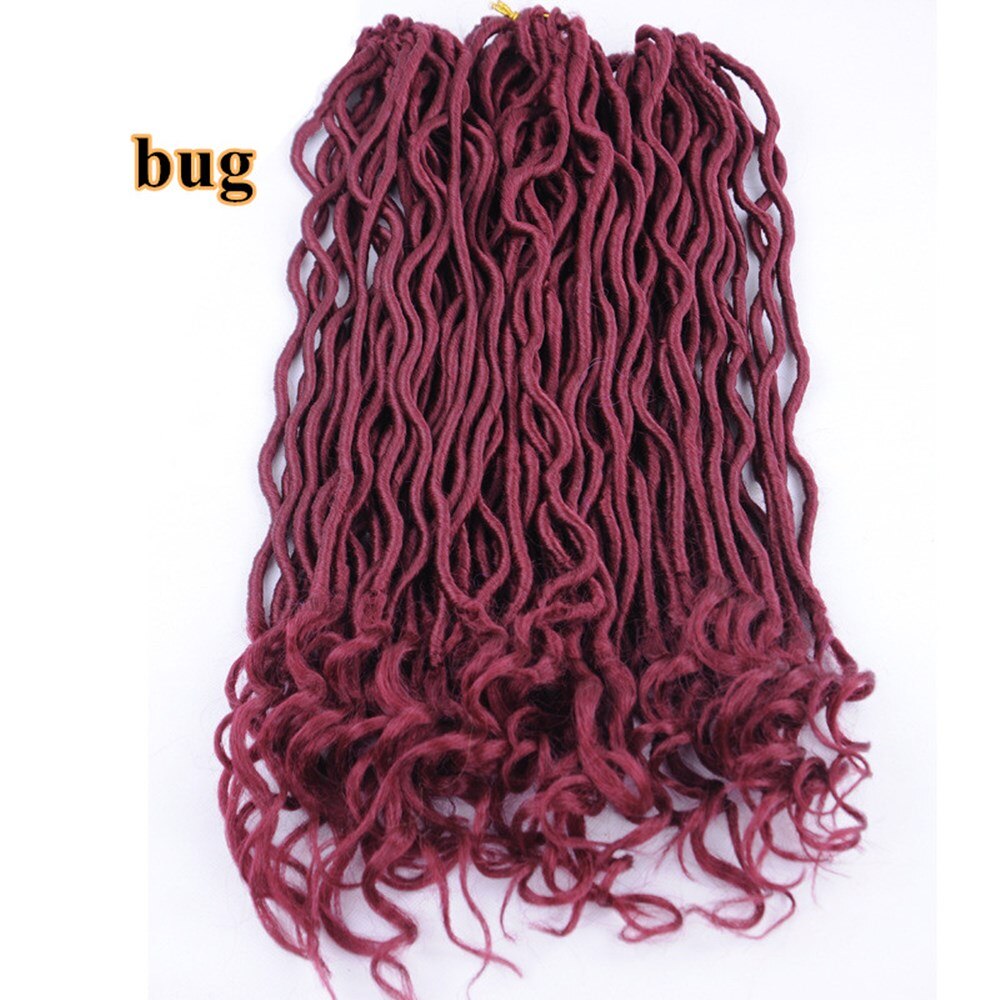 18 Inch Dreadlocks Hair Goddess Faux Locs 100G 24Roots Crochet Braids Hair Ombre T1B/27 T1B/bug Synthetic Hair Extensions