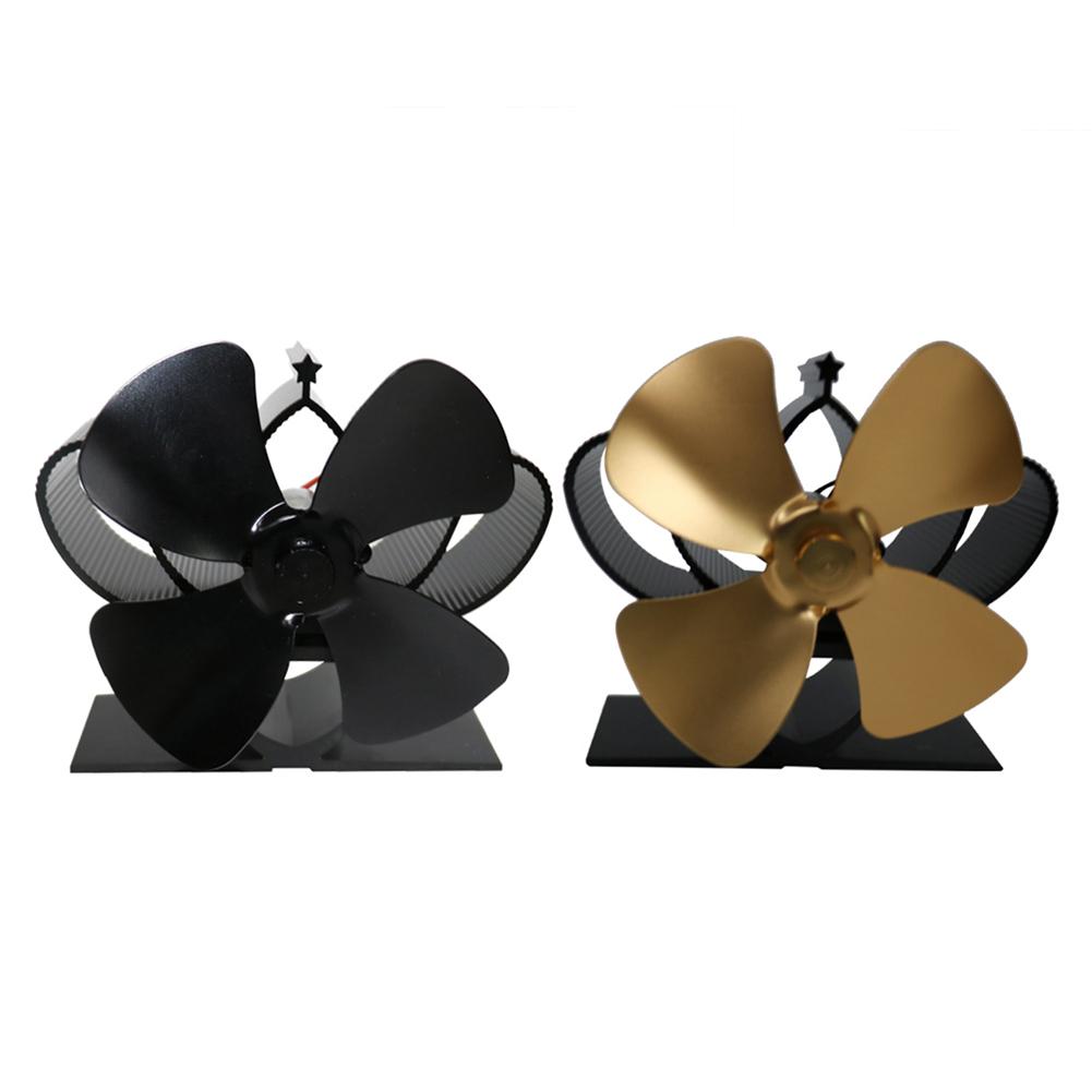 Mini 4 aspas ventilador de estufa de calor para madera/quemador de troncos/chimenea-distribución de calor ecológica ahorro de combustible