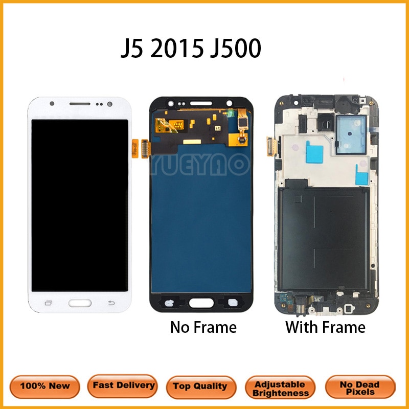 Pas de helderheid van het scherm aan voor het samsung galaxy  j5 j500 sm-j500fn j500m lcd-scherm met touchscreen en digitizer met frame