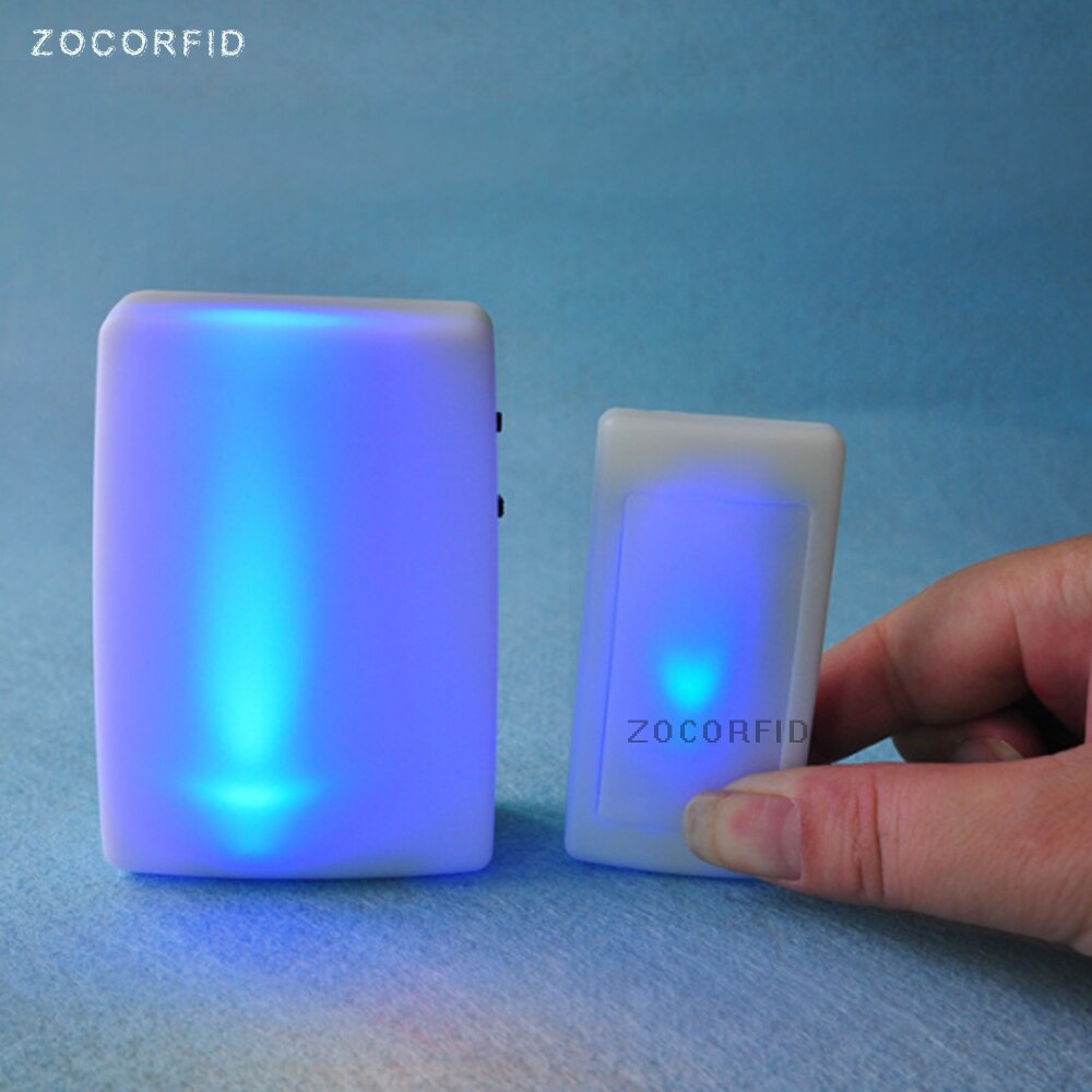 Zaklamp Deurbel Draadloze Deurbel Ontvanger Deurbel Afstandsbediening Knop 7 Kleuren Zaklamp