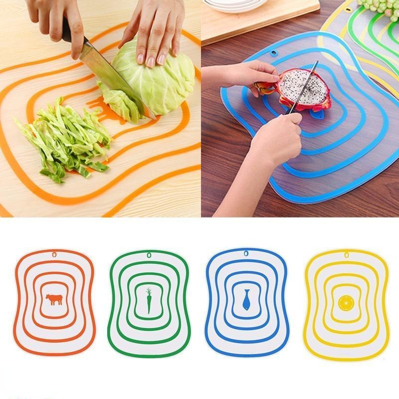 Bloques de cortar antideslizantes para cocina, tabla de cortar Flexible, tablas de cortar de plástico, clasificación, herramienta de cocina, 4 Uds.